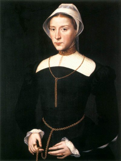 Portret van een dame door Willem Key